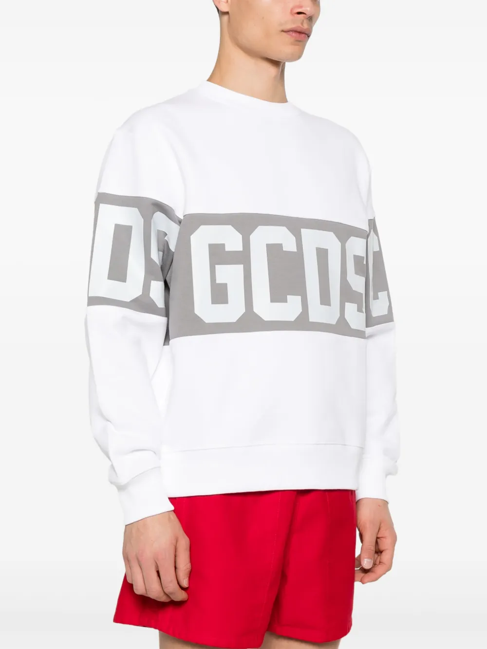 Gcds Logo-print Sweatshirt In White