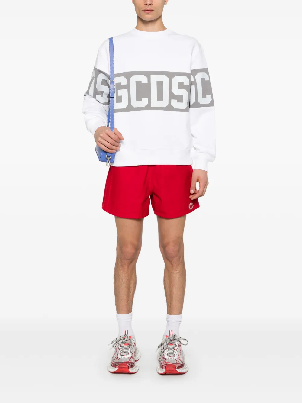 GCDS Sweater met logoprint - Wit