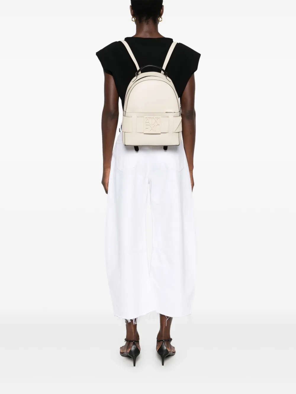 Armani Exchange Rugzak met logoplakkaat - Beige