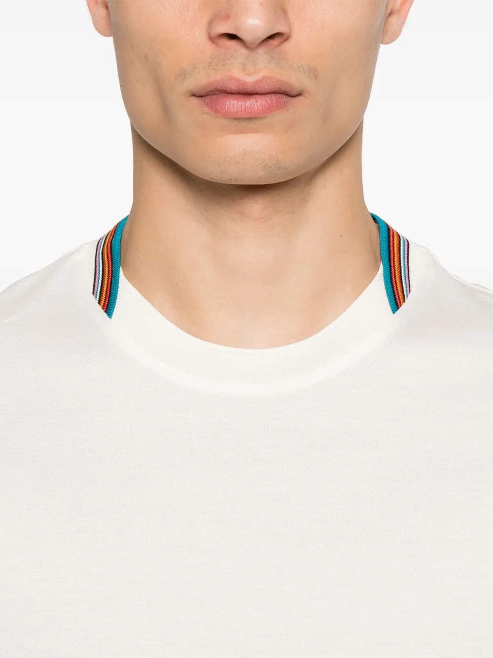 Shop Paul Smith Cotton Signature Stripe Shirt In White