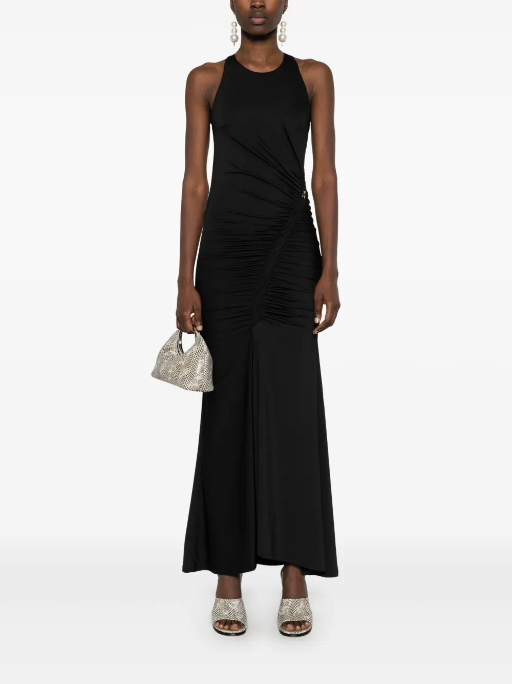 patriziapepe Patrizia Pepe Maxi-jurk met ruches - Zwart