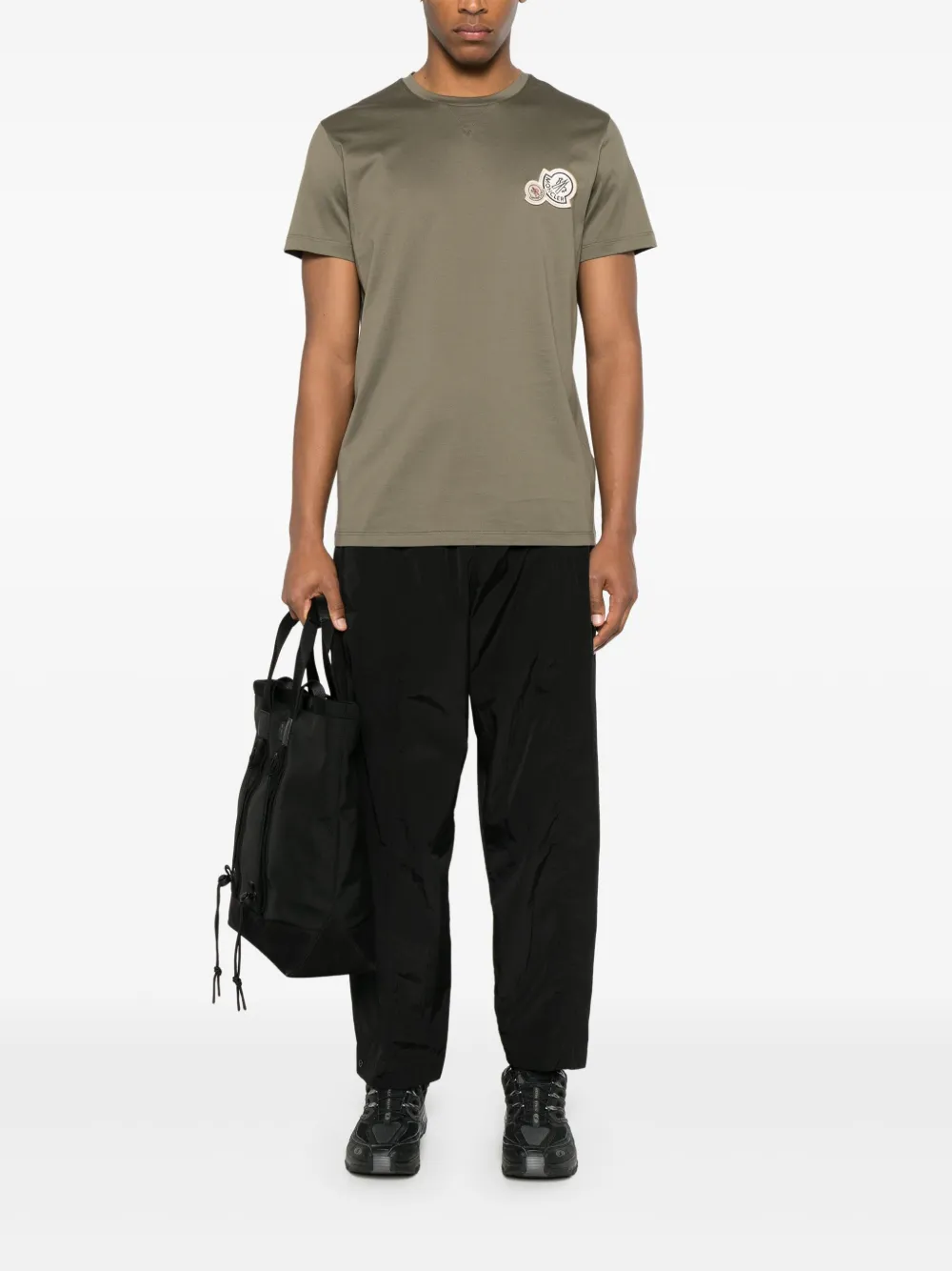 Moncler Katoenen T-shirt met logopatch - Groen