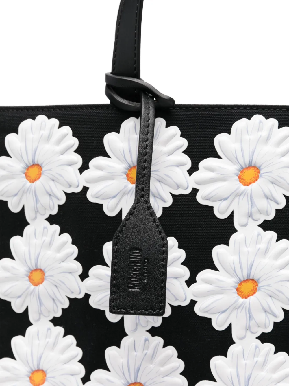 Moschino Shopper met bloemapplicatie Zwart