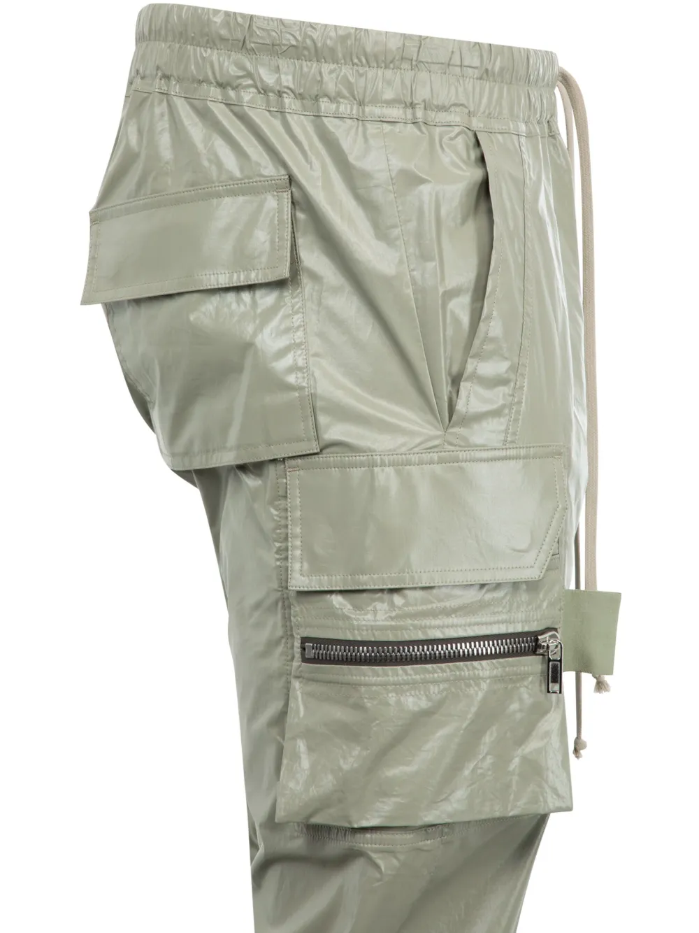 Rick Owens Celadon Slim-fit Cargo Pants With Versatile Pockets In Grün