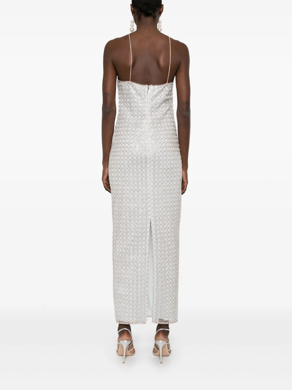 ROTATE BIRGER CHRISTENSEN Maxi-jurk met kralen Beige