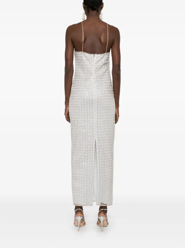 ROTATE BIRGER CHRISTENSEN Beaded Maxi Dress | Neutrals