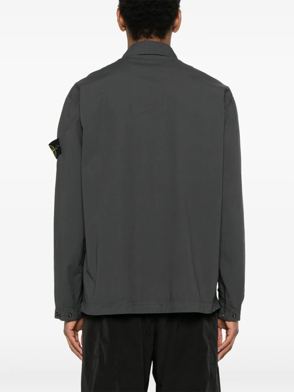 Stone Island Shirtjack met afneembare Compass-logopatch Grijs
