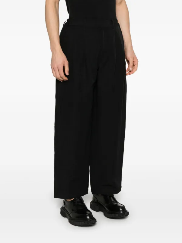 STEIN Poplin Wide Trousers | Black | FARFETCH
