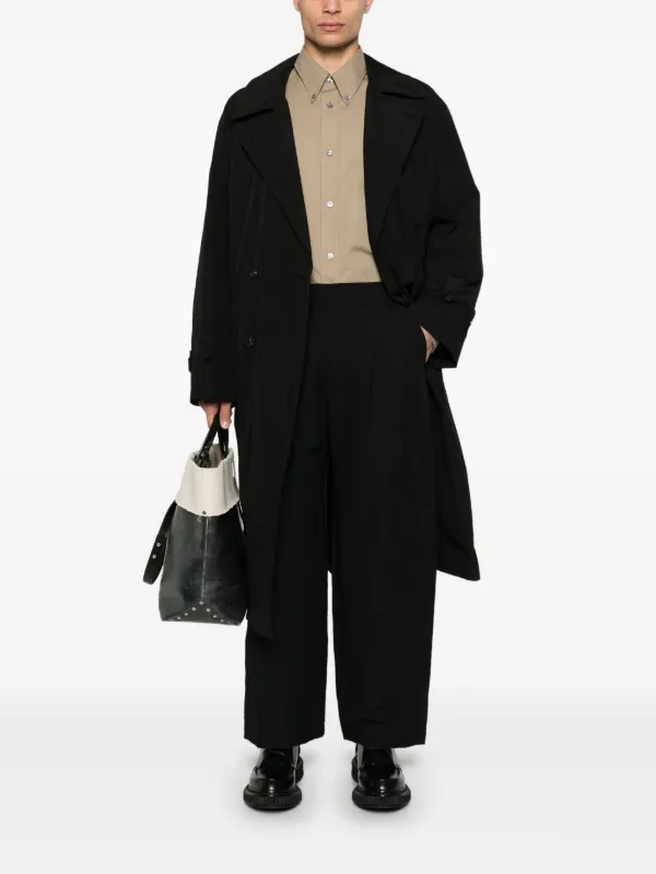 STEIN Poplin Wide Trousers | Black | FARFETCH