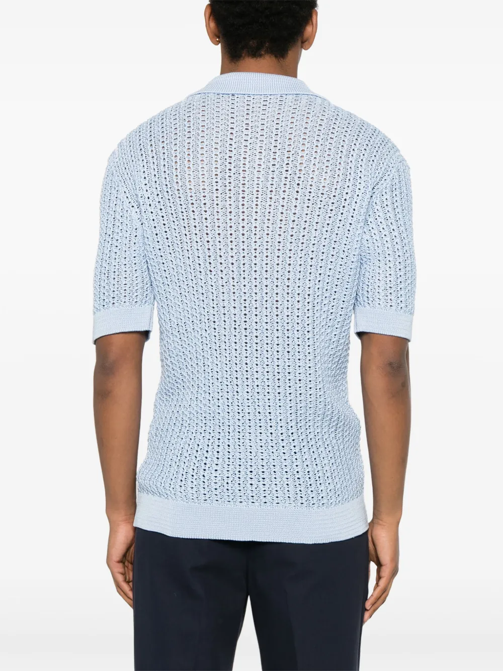 Tagliatore Gebreid T-shirt Blauw