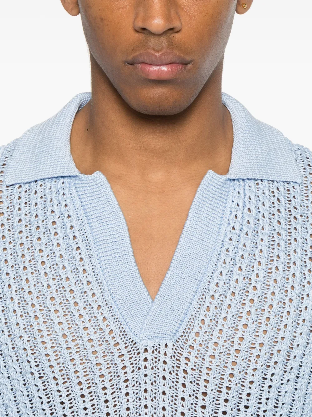Tagliatore Gebreid T-shirt Blauw