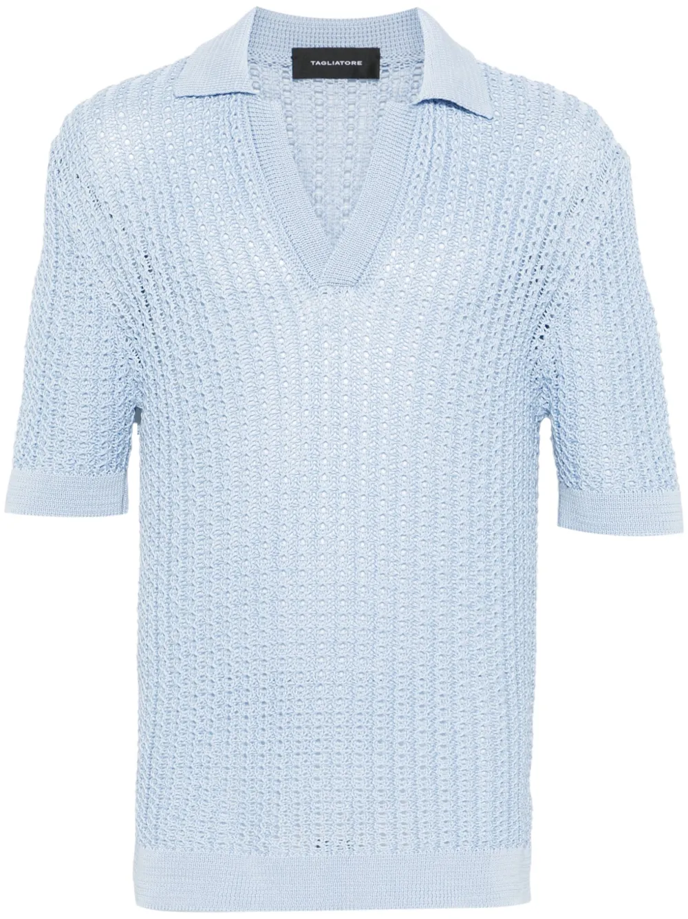 Tagliatore Gebreid T-shirt Blauw