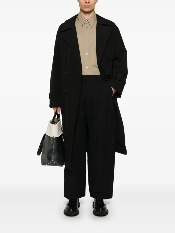 STEIN ウィンドプルーフ ダブルトレンチコート | ブラック | FARFETCH JP