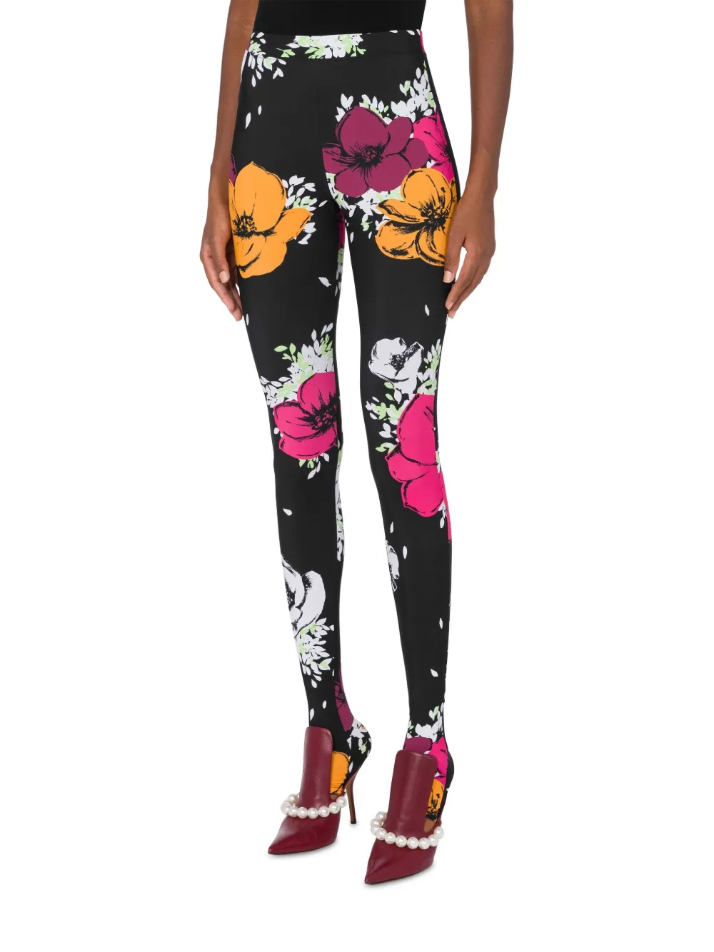 MOSCHINO JEANS floral-print leggings - Zwart