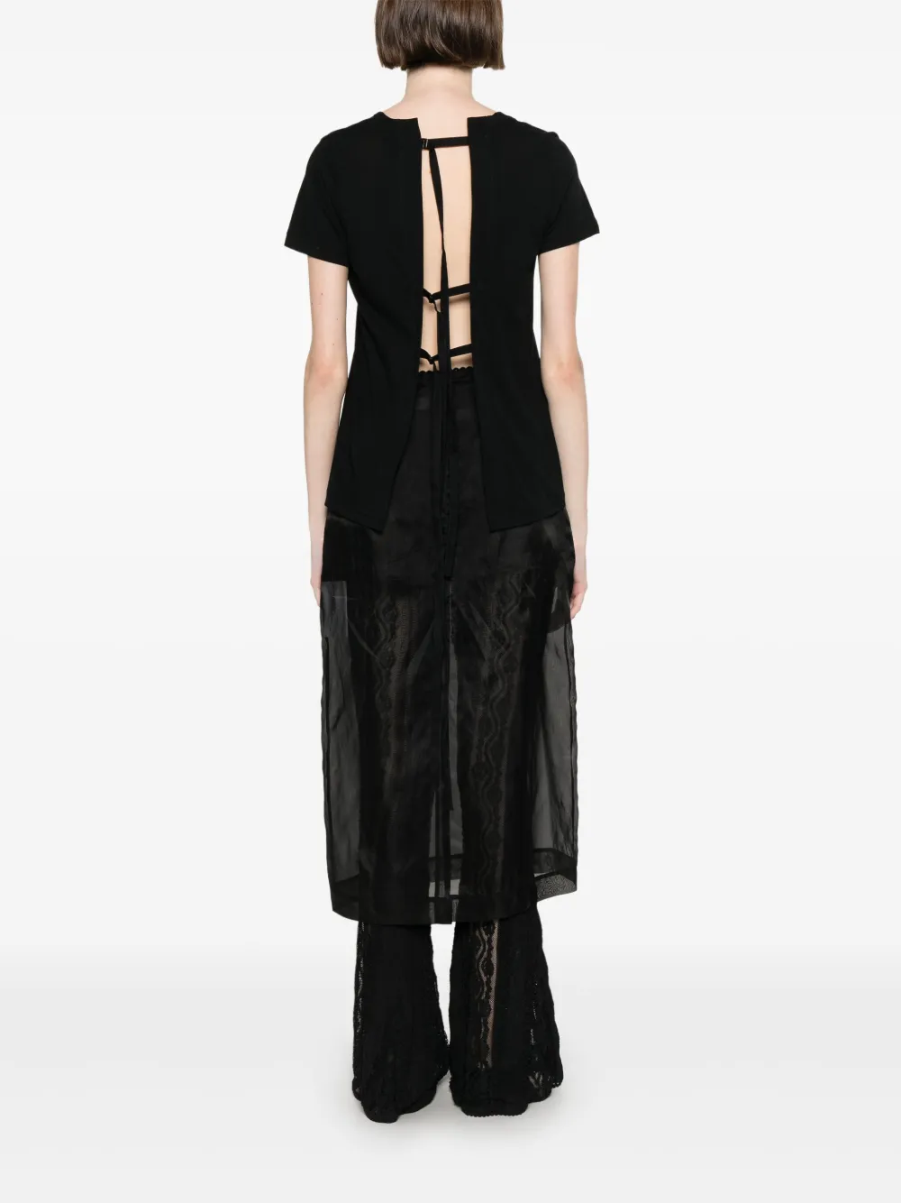 Yohji Yamamoto T-shirt met print Zwart