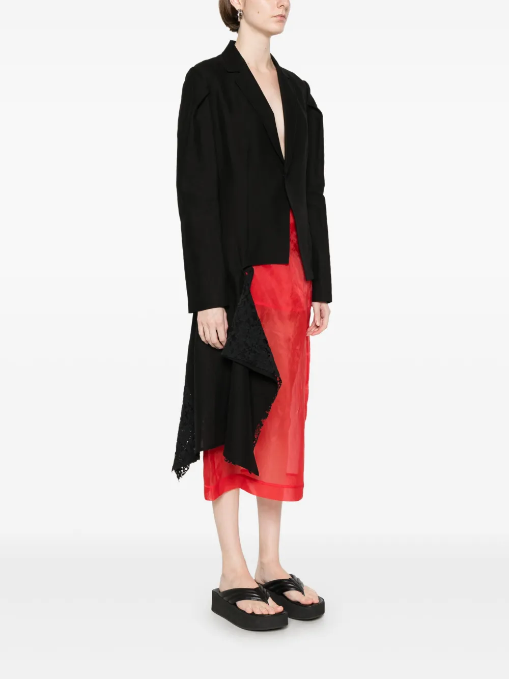 Yohji Yamamoto Asymmetrische blazer Zwart
