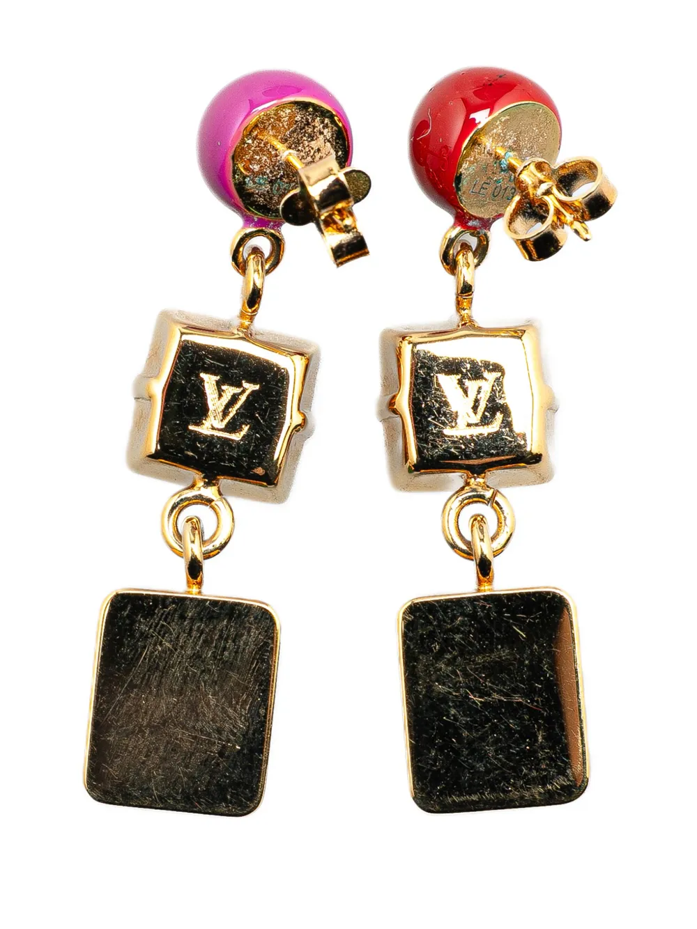 Louis Vuitton Pre-Owned aretes Resin & Crystal Cosmopolitan Drop Push Back Earrings 2011 | Image 2