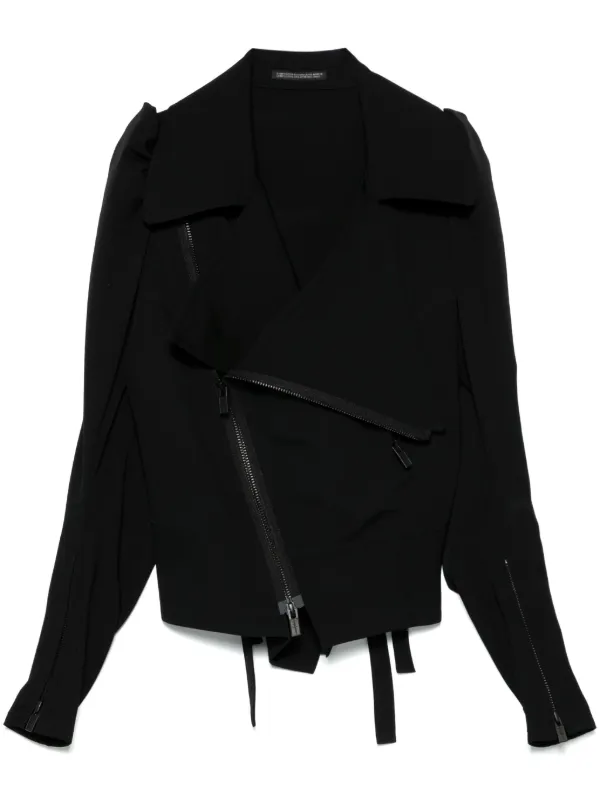 Yohji Yamamoto ウールライダースジャケット | ブラック | FARFETCH JP