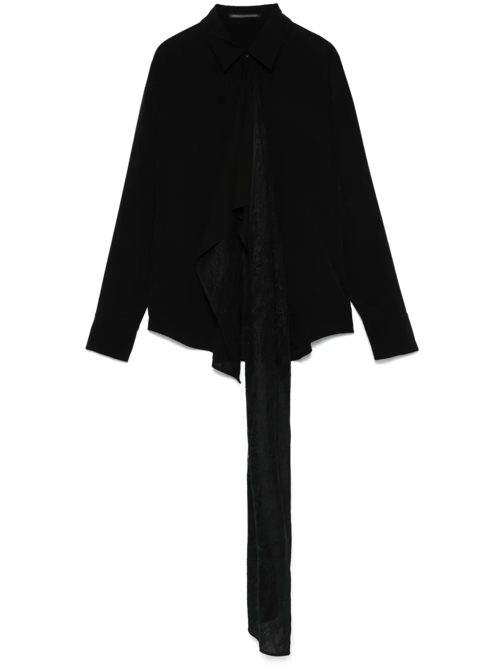 Yohji Yamamoto Blouse met gedrapeerd vlak Zwart