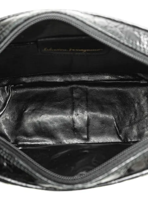 Ferragamo Pre-Owned 2000-2024 Croc Embossed Leather Vara crossbody bag IRGIV1EICXY4PGUB - 3