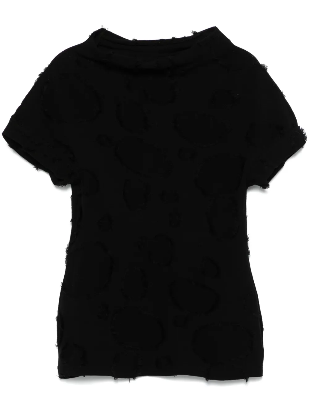 Yohji Yamamoto playera con detalles deshilachados | negro | Image 1