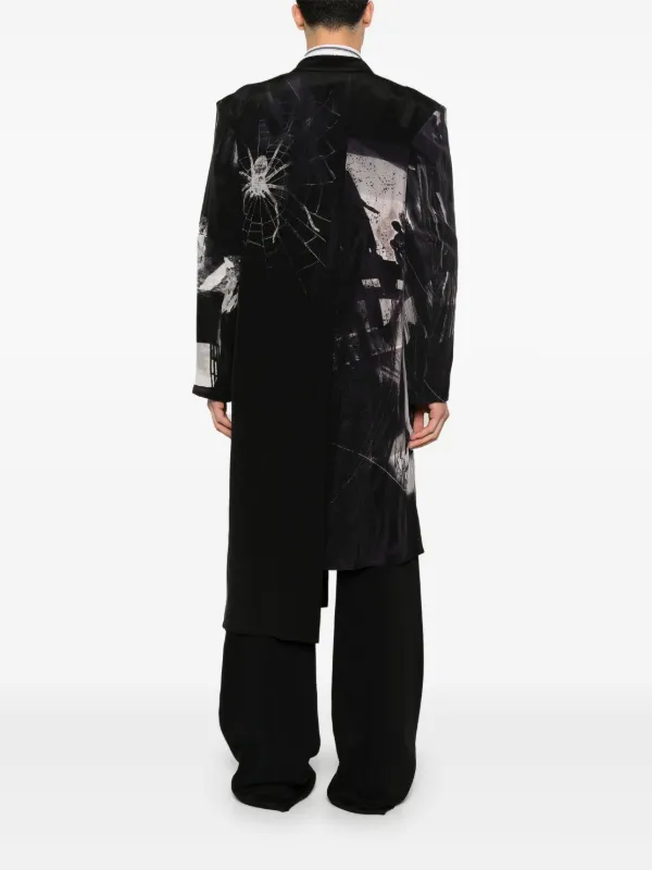 Yohji Yamamoto プリント コート | ブラック | FARFETCH JP