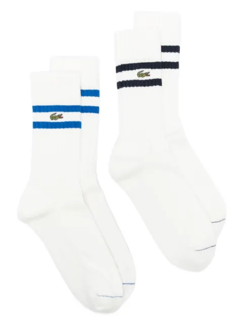 Lacoste set de  dos pares de calcetines con parche del logo