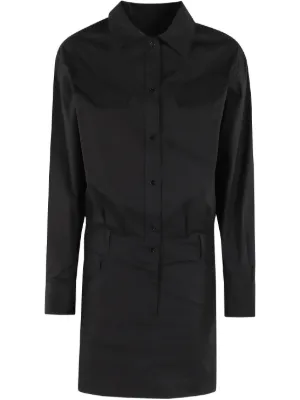 MM6 Maison Margiela アニマルフリーレザー シャツドレス | グリーン
