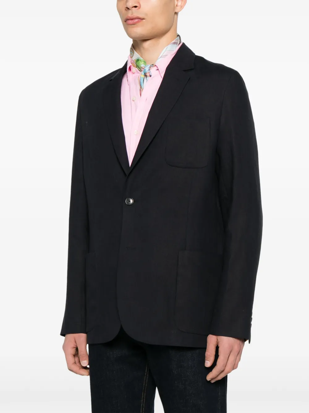 Paul Smith Ongevoerde linnen blazer Blauw