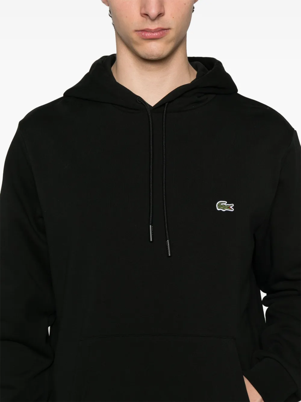 Lacoste Hoodie met logopatch Zwart