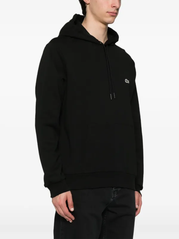 Lacoste logo-patch Hoodie | Black | FARFETCH CA