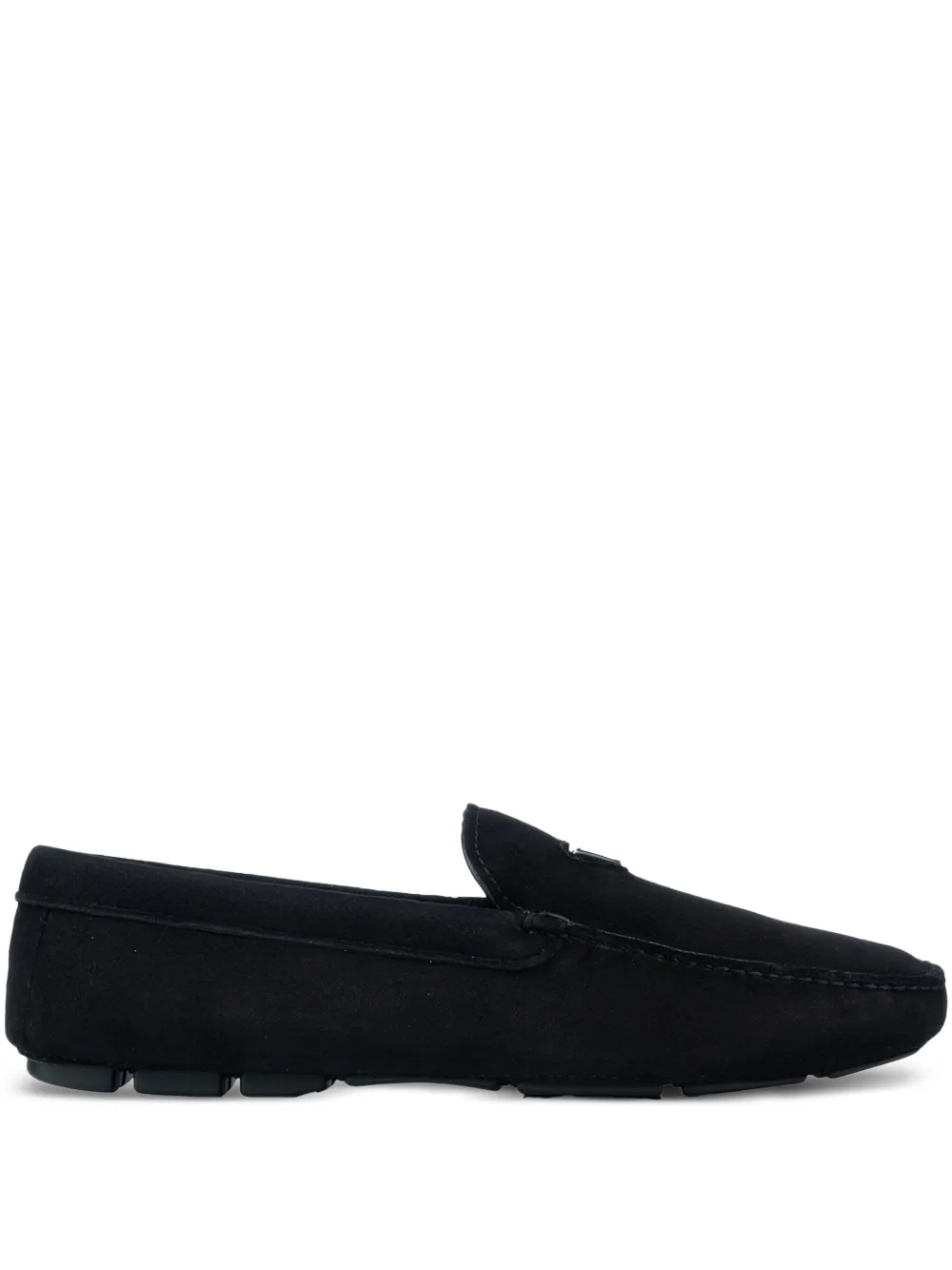 Prada Loafers met logo Zwart