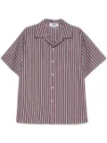 MSGM striped poplin shirt - Brown