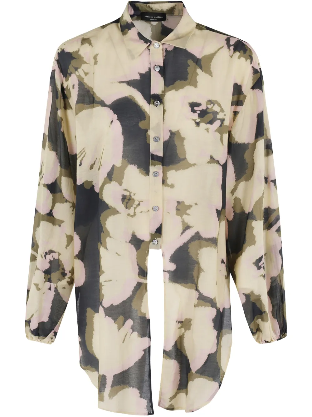 Roberto Collina Overhemd met bloemenprint Beige