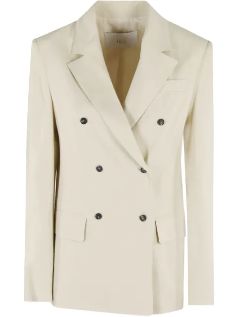 Tela blazer con doble botonadura