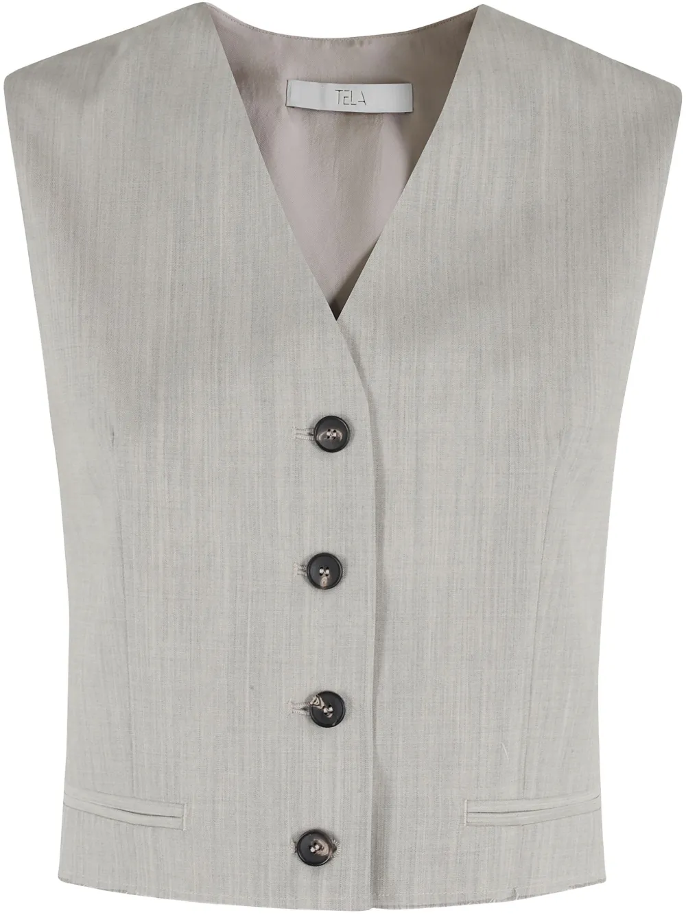 Tela chaleco con botones | gris | Image 1
