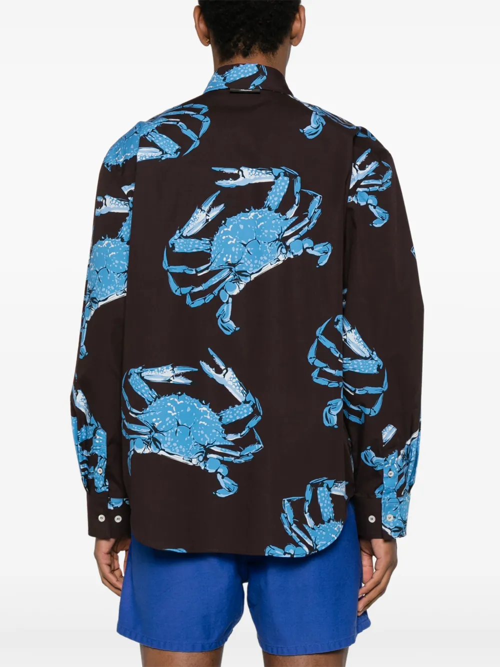 MSGM Katoenen overhemd met King Crab-print Bruin