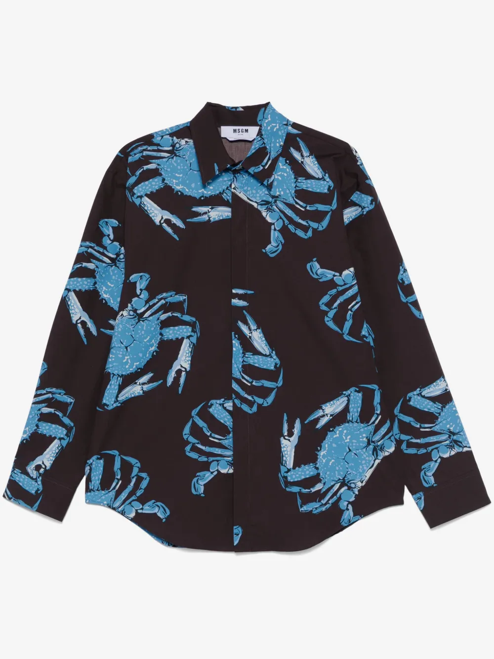MSGM King Crab 印花棉衬衫 | 褐色 | Image 1