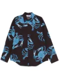 MSGM King Crab-print cotton shirt - Brown
