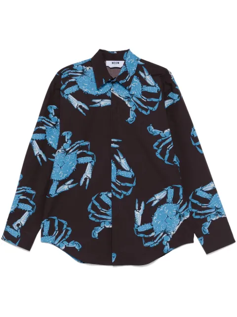 MSGM King Crab-print cotton shirt