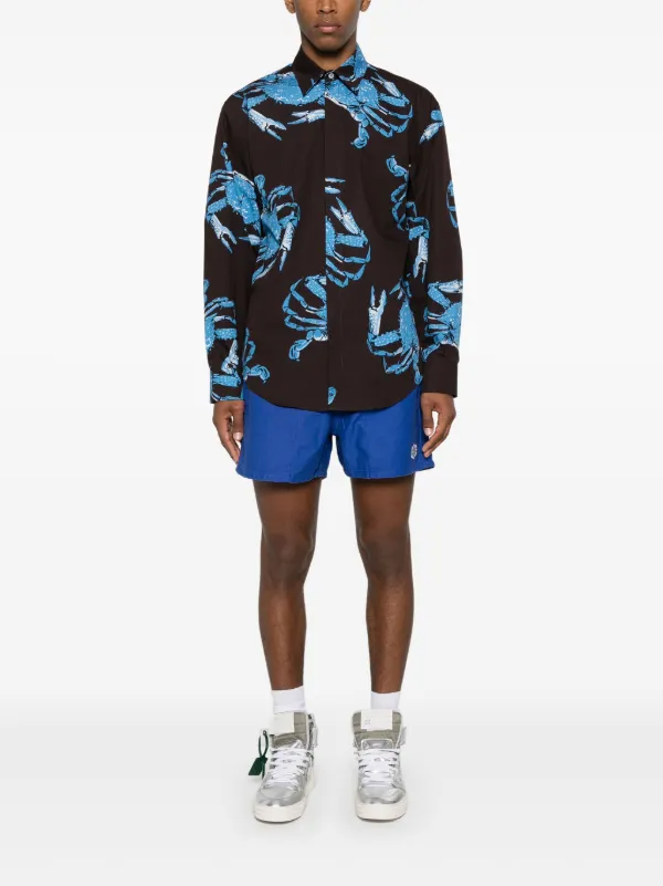 MSGM COTTON PRINTED SHIRT SHORTS 上下　新品 MSGM King Crab-print Cotton Shirt | Brown | FARFETCH AO