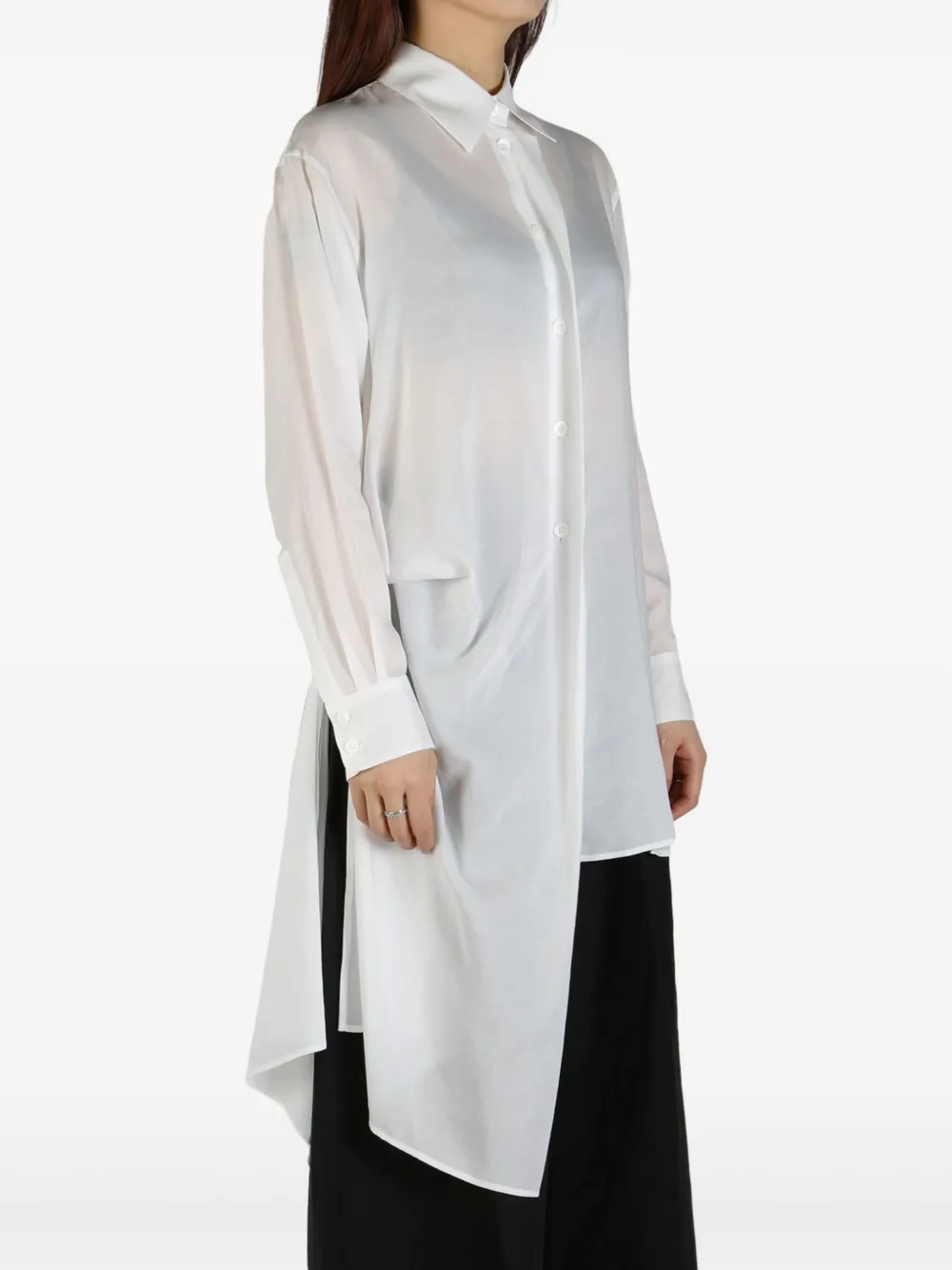 Yohji Yamamoto asymmetric shirt - Wit