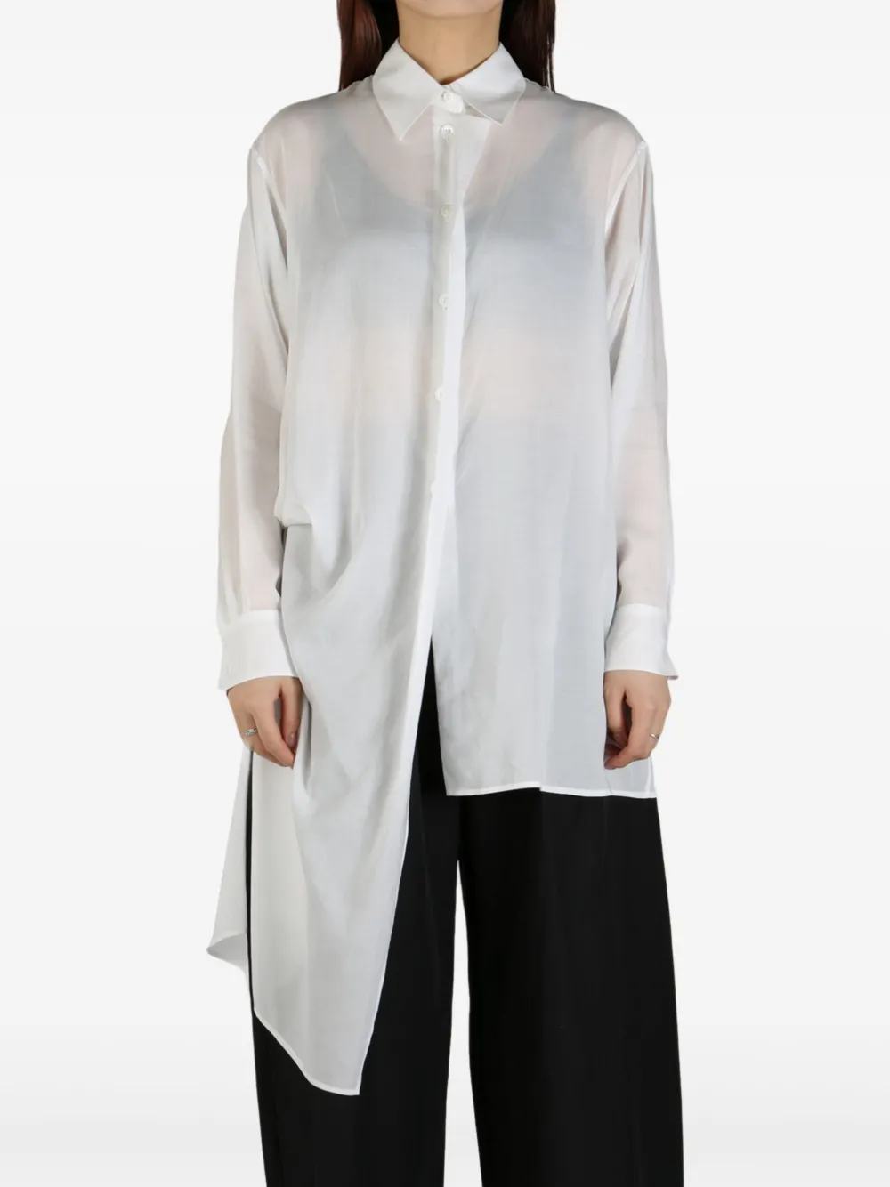 Yohji Yamamoto asymmetric shirt Wit
