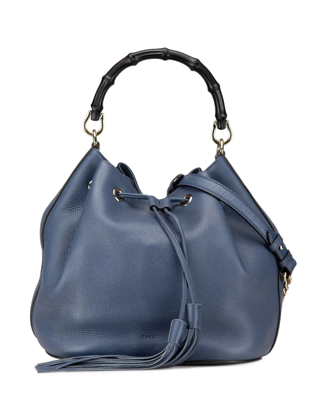 Gucci Pre-Owned 2000-2015 レザー ミス バンブー タッセル バケットバッグ - ブルー Gucci Pre-Owned 2000-2015 レザー ミス バンブー タッセル バケットバッグ - ブルー