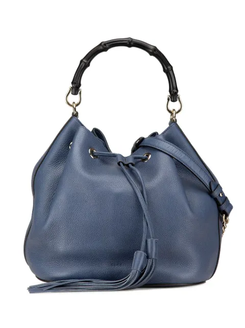 Gucci Pre-Owned 2000-2015 Leather Miss Bamboo Tassel bucket bag I647H5WW3DDTQ6DK - 0