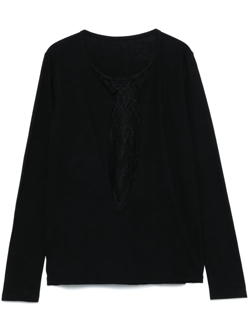 Yohji Yamamoto playera con detalle de encaje | negro | Image 1