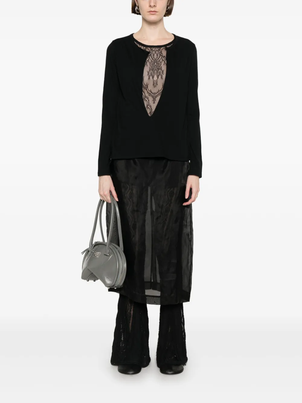 Yohji Yamamoto playera con detalle de encaje | Playeras y jerséis | Image 2