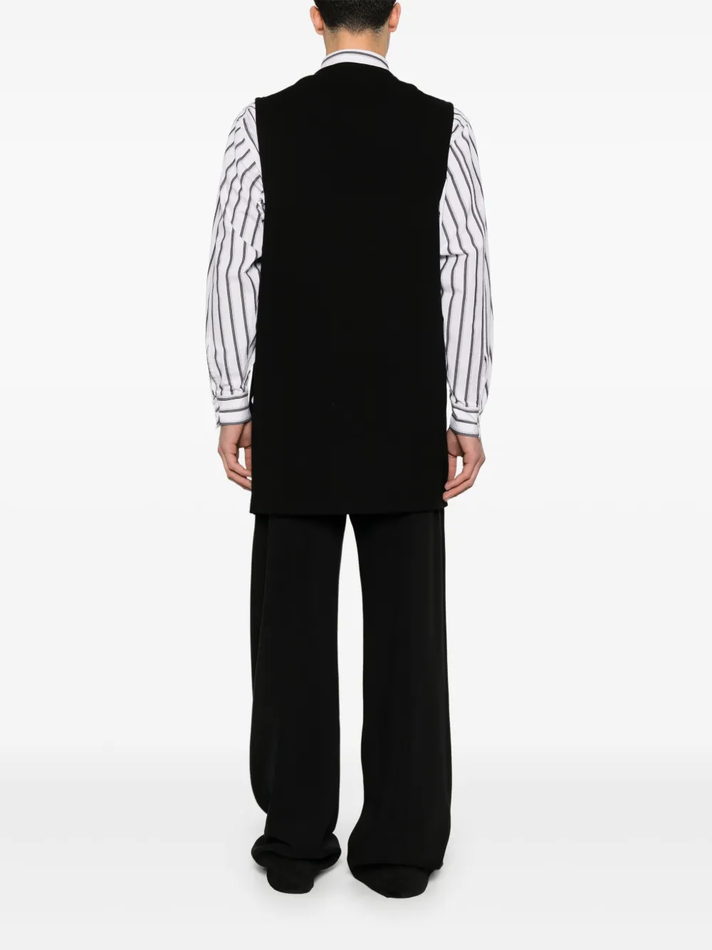 Shop Yohji Yamamoto Cotton Gilet In Black