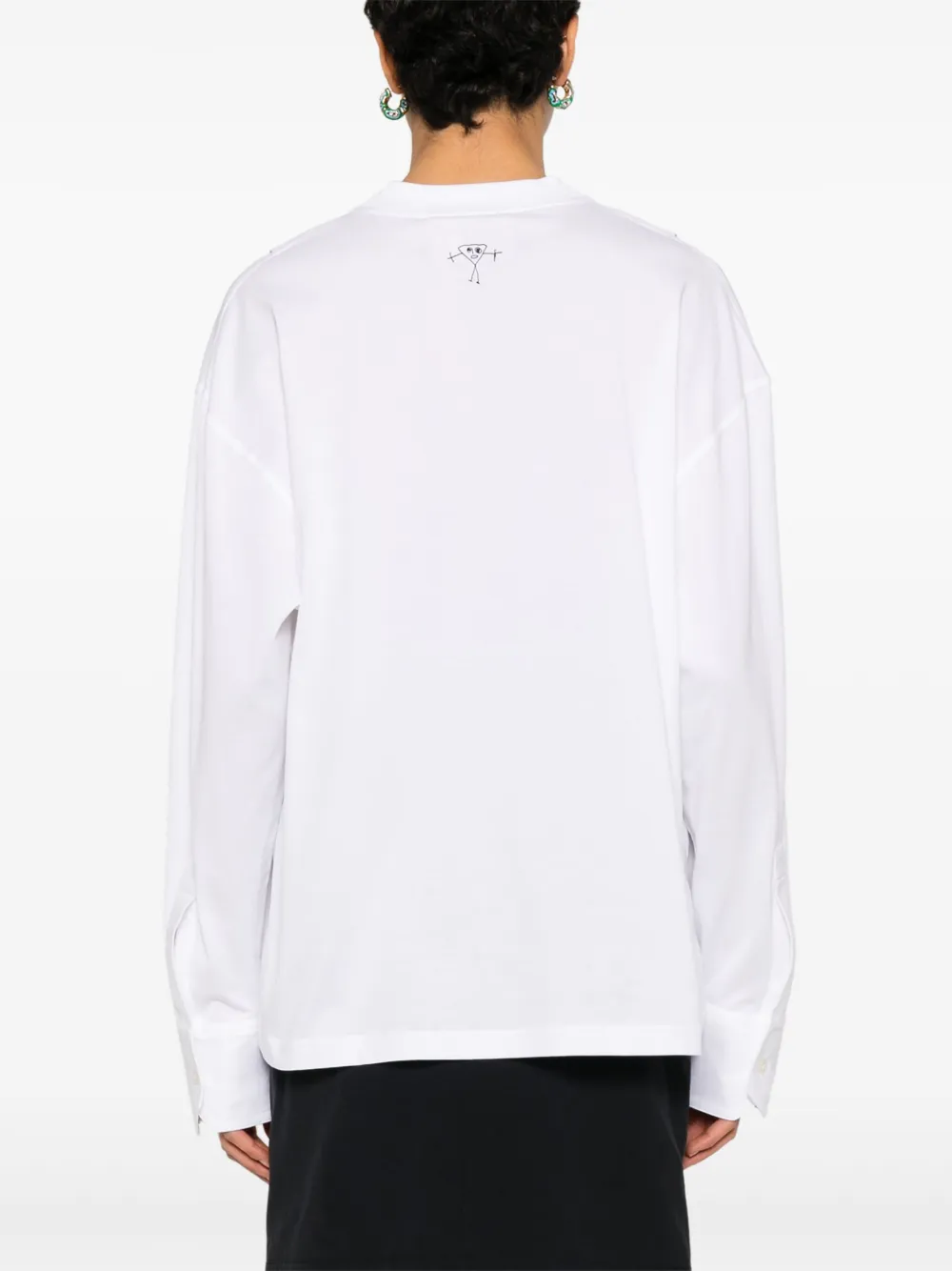 Plan C Drawstring-neck Top In 白色