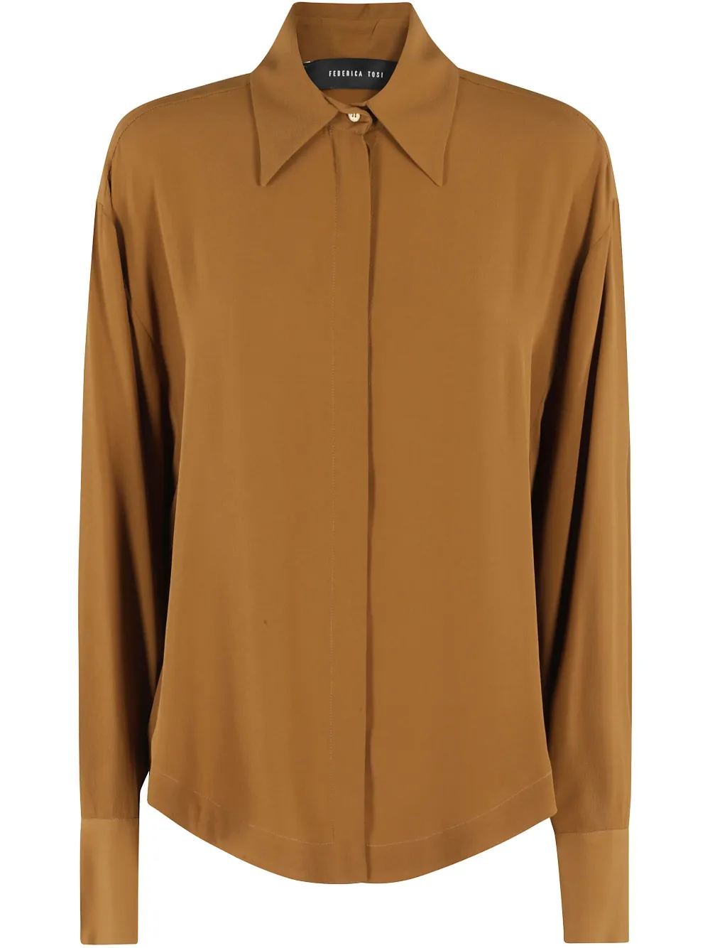 Federica Tosi Blouse met lange mouwen Bruin